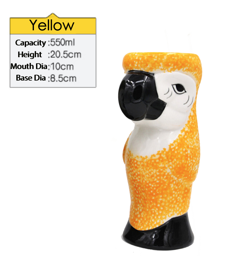 Ceramic Tiki Mug Porcelain Beer Wine Mug Cup Bar Tool ,Exotic Cocktail Glasses, Tiki Bar: MULTI