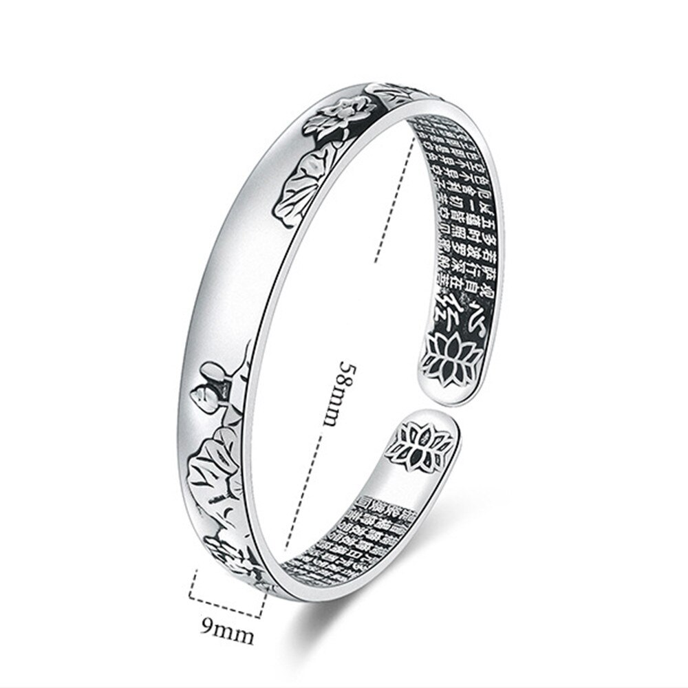 NEHZY S999 timbro argento nuova donna gioielli di moda di alta qualità nero fiore di loto argento tailandese retrò semplice braccialetto aperto