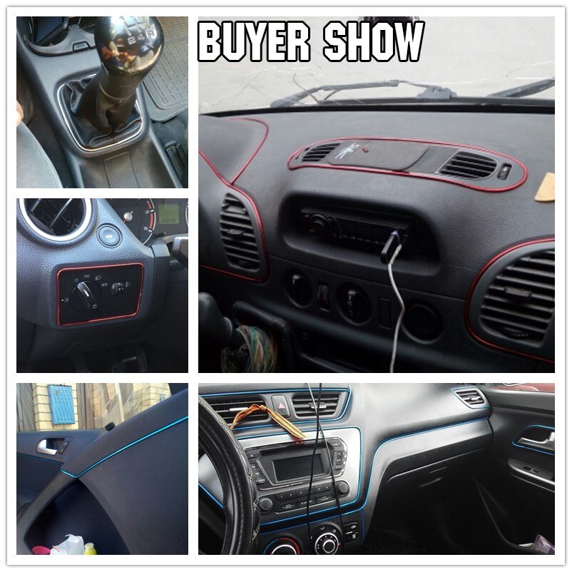 5m Car Interior Moulding Trim Sticker Strip Center Console Styling Garnish For Kia Rio Solaris For Lada Granta Vesta