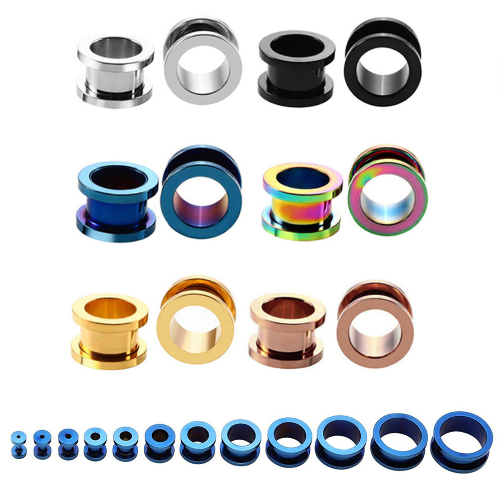 2PC Chirurgisch Staal Oor Tunnels Stekkers Piercing Oor Meters Brancards Expander Body Piercing Sieraden 1.6-22mm