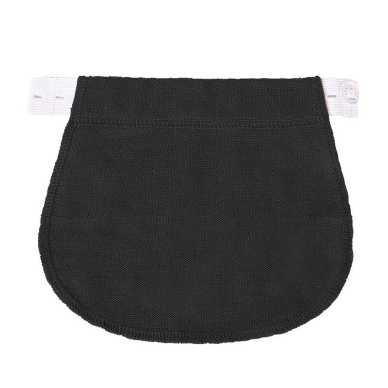 Maternité grossesse ceinture ceinture réglable pantalon élastique bouton étendu réglable taille élastique Extender ceinture: Black