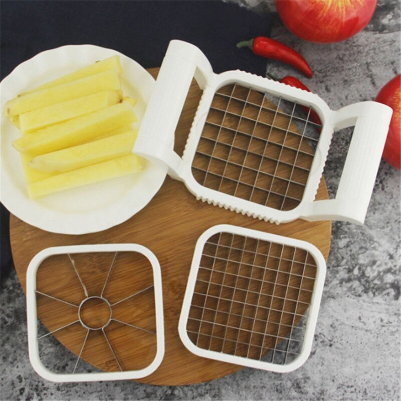 Kitchen Gadgets Multifunctional 3 In 1 Vegetable Fruit Slicer Cutter Stainless Steel Apple Potato French Fries Kitchen Accessory