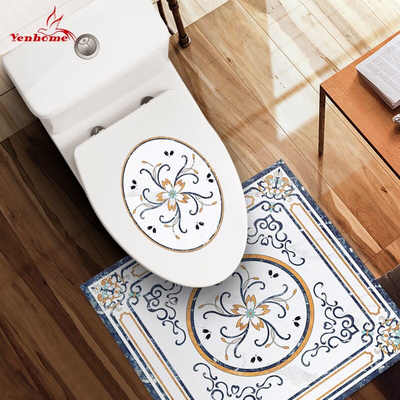 DIY Toilet Sticker Bathroom for Home Decor Decal Poster Background Stickers Modern Floor Mural Self Adhesive Wallpaper