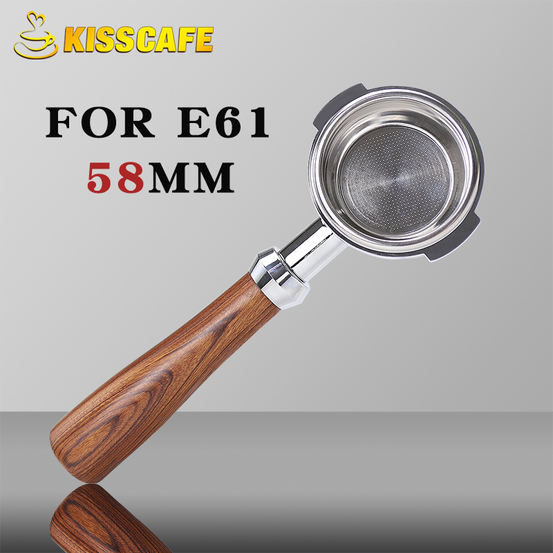 58 mm bodenloser Siebträger für E61 EXPOBAR Gemilai zwei Ohren mit 2 Tassen Filterkorb Kaffeezubehör Espressomaschine Barista