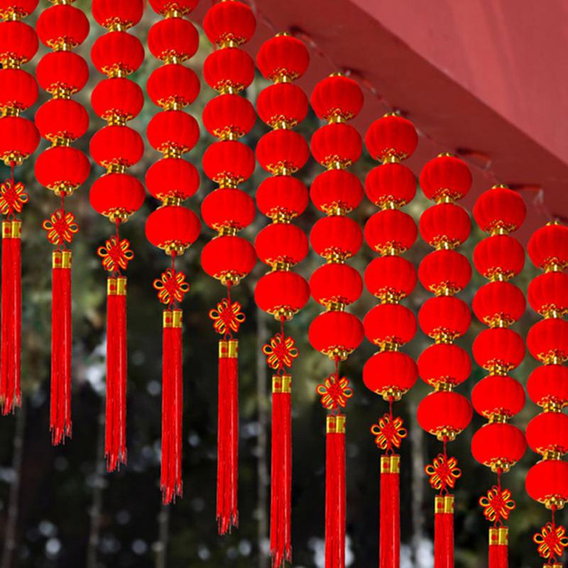 30 Stks/set Lantaarn Lente Festival Nieuwjaar Traditionele Chinese Rode Kleine Opknoping Lantaarn Festival/Bruiloft/Feest Decoraties