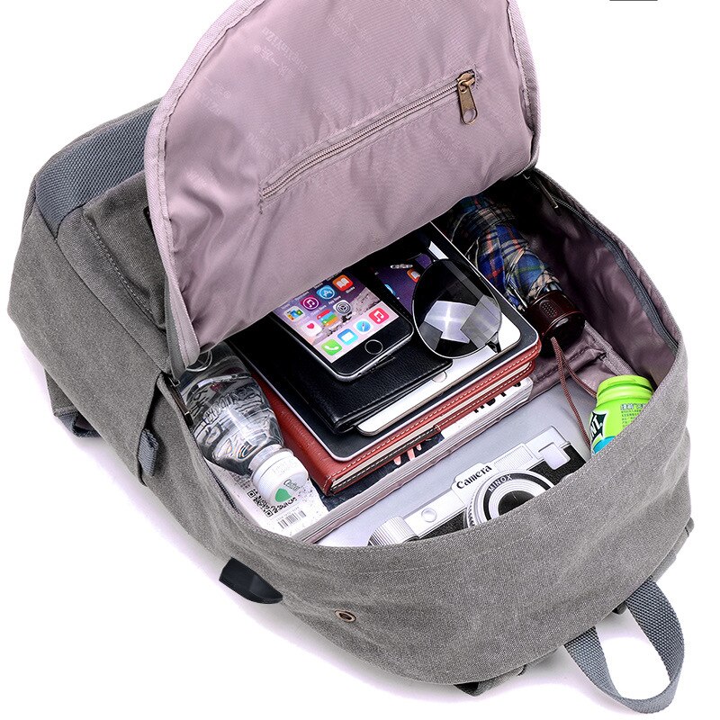 Men Canvas College Student School Backpack Male Bags Teenager Casual Rucksacks Laptop Backpacks Travel Women Mochila escolar
