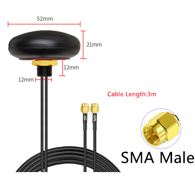 4G LTE GPS Antenna 4G+GPS Two in one combined Outdoor Waterproof Signal Amplifier Dual Band Booster Cabinet DTU Router antenna: black