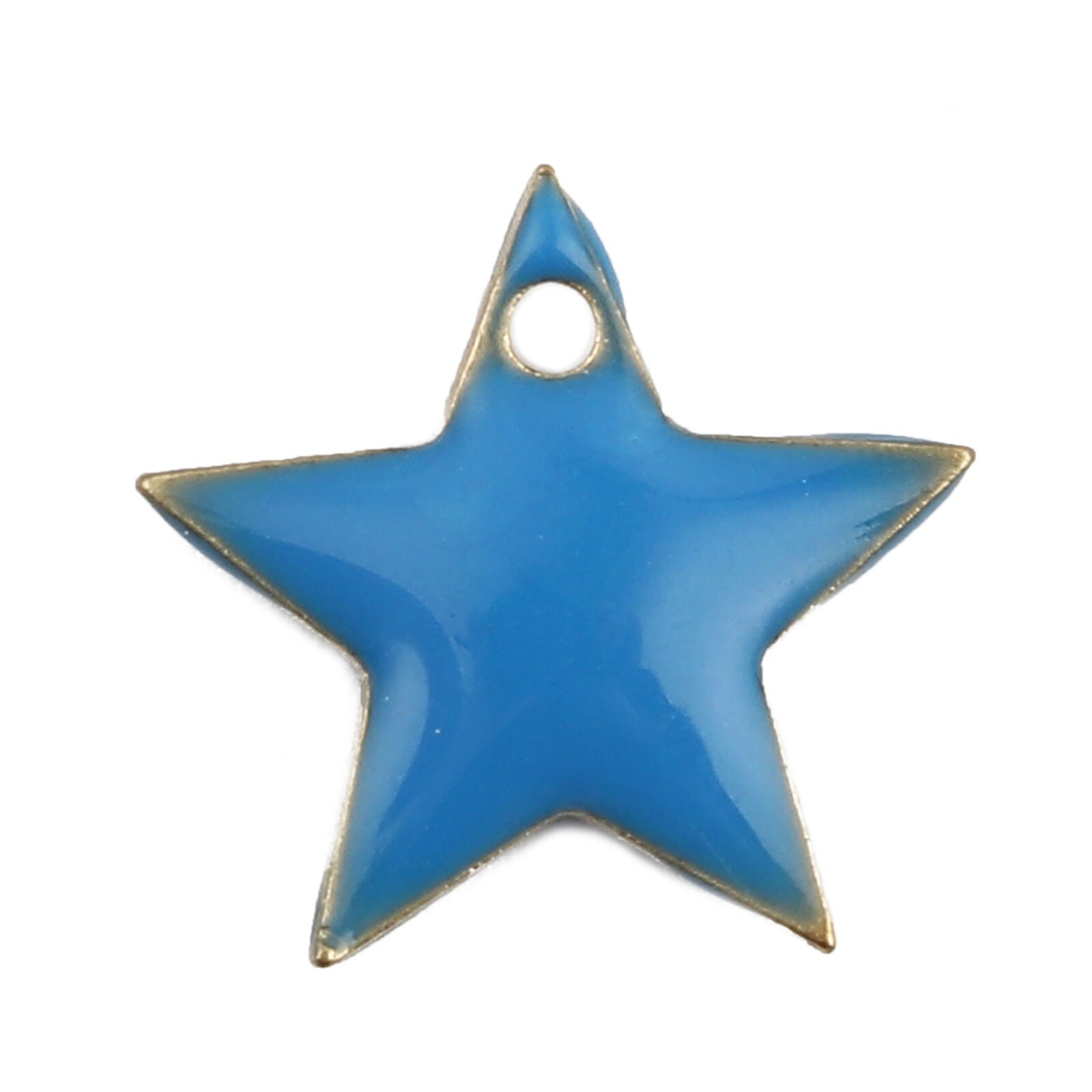 DoreenBeads – pendentif pentagramme, perles en cuivre, étoile or rose bleu émail, résultats romantiques à faire soi-même, 12mm( 4/8 &quot;) x 11mm( 3/8&quot;), 10 pièces