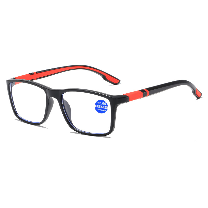 Men Women Reading Glasses Square Sport Plastic Presbyopia Hyperopia Reading Eyeglasses+1.0+1.5+2.0+2.5+3.0+3.5+4.0: Red / +250