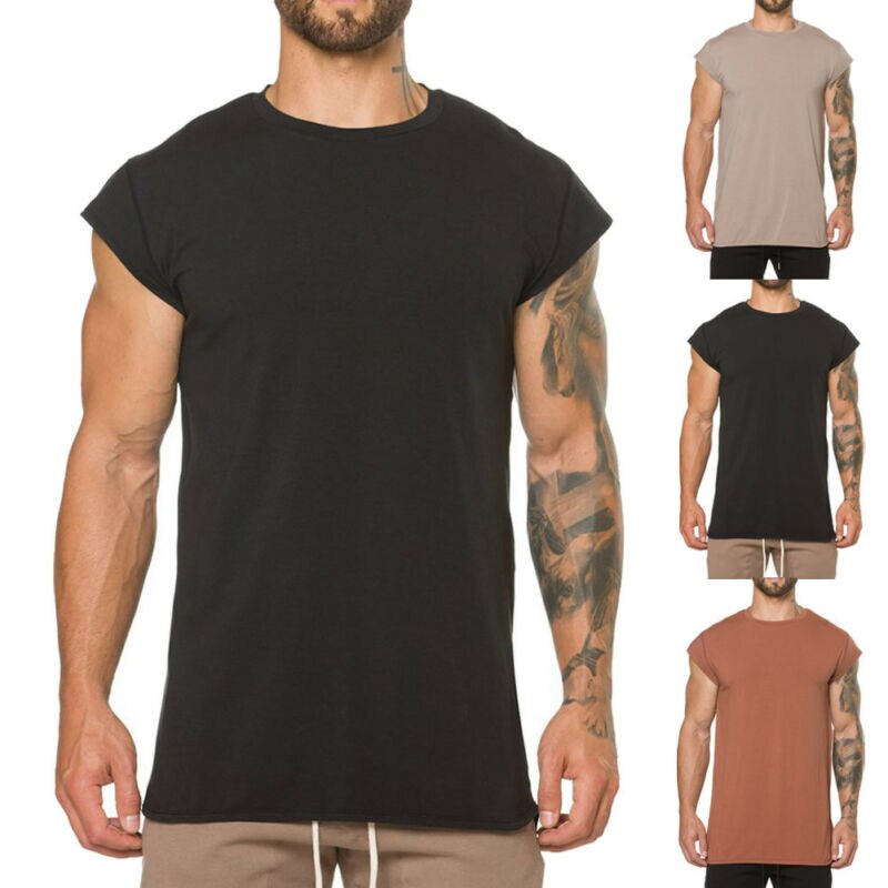 Mens Summer Sports Fitness Tank Tops Soft Sport Gym Bodybuilding Muscle Tees T-Shirt