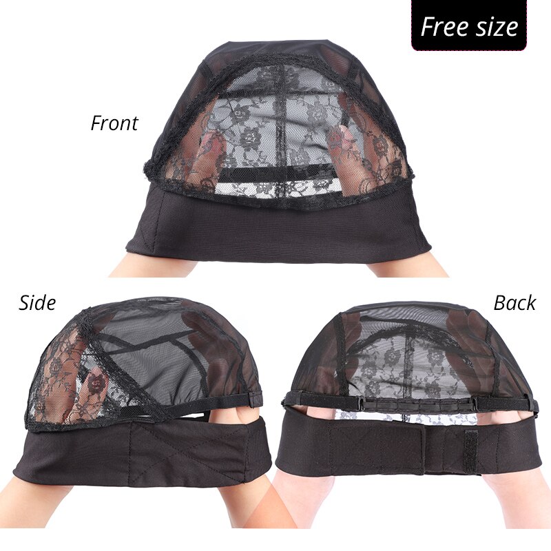 Ali Top Seller Plussign Black Head Band Wig Cap For Making Wigs Dome Mesh Cap Lace Hair Net With Band Adjustable Bald Cap