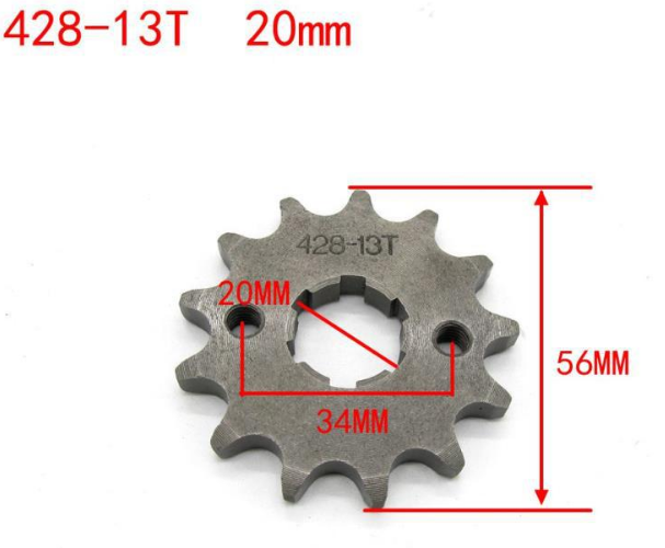428-16 T 13 T 15 T 18 T Tand 17mm 20mm Voortandwiel Cog Vliegwiel Universele accessoires ATV Link Chain Getande Ketting Wiel: 3