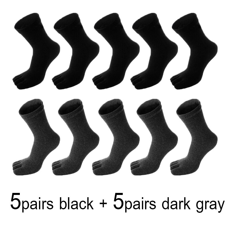 Calcetines de algodón con dedos separados para hombre, calcetín Unisex de talla grande 5, para otoño e invierno, 10 pares, 20 unidades: 8