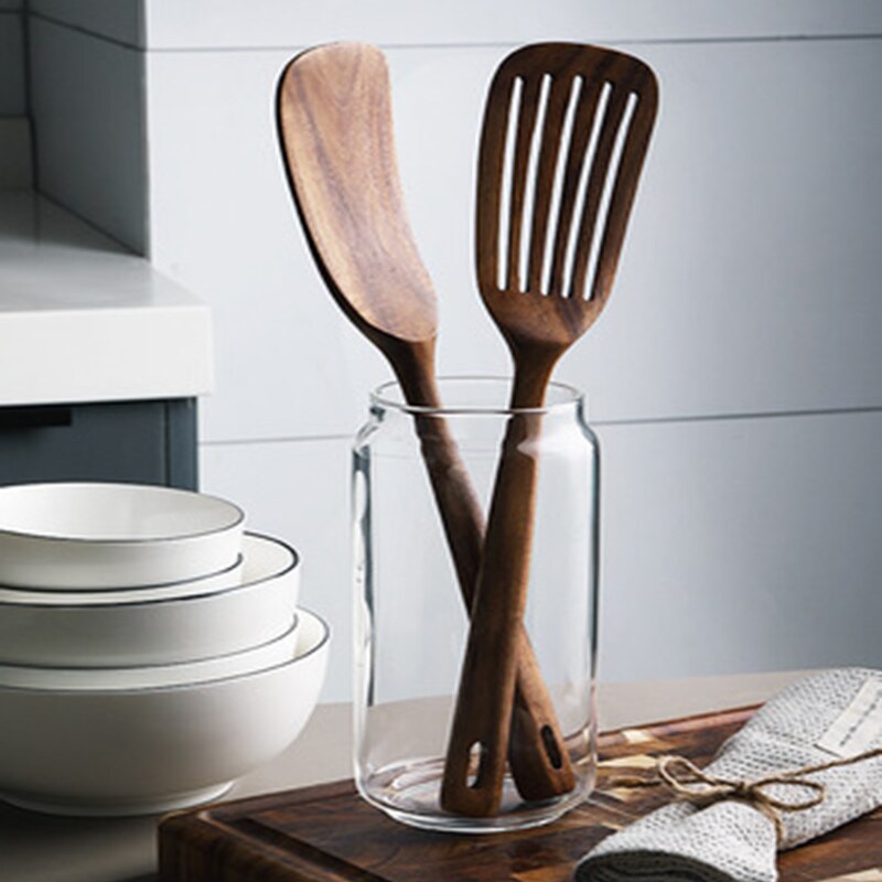 Houten Spatel Kookgerei Schop Voor Non-stick Pan Lepel Kookgerei Tool Houten Gadgets Kookgerei Voor Keuken Accessoires