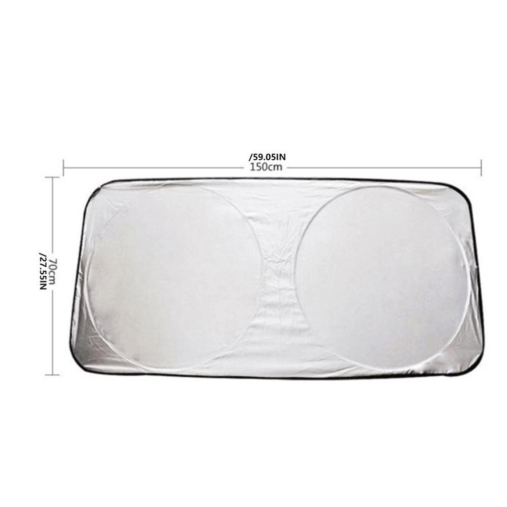 Bil solskydd främre fil anti-sol värmeisolering solskydd silverduk dubbelring solskydd 150*70cm