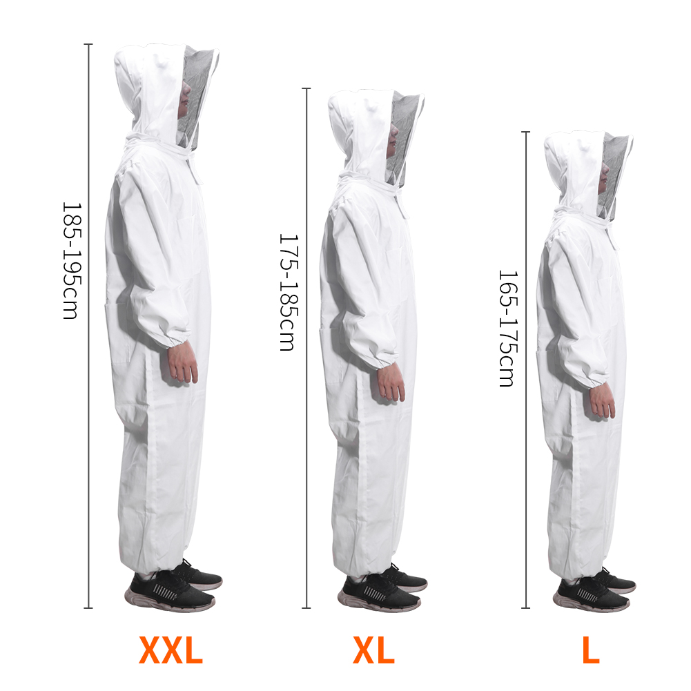 Los apicultores de cuerpo completo de la apicultura ropa protección de las abejas apicultura traje de seguridad velo sombrero vestido todo el cuerpo equipo