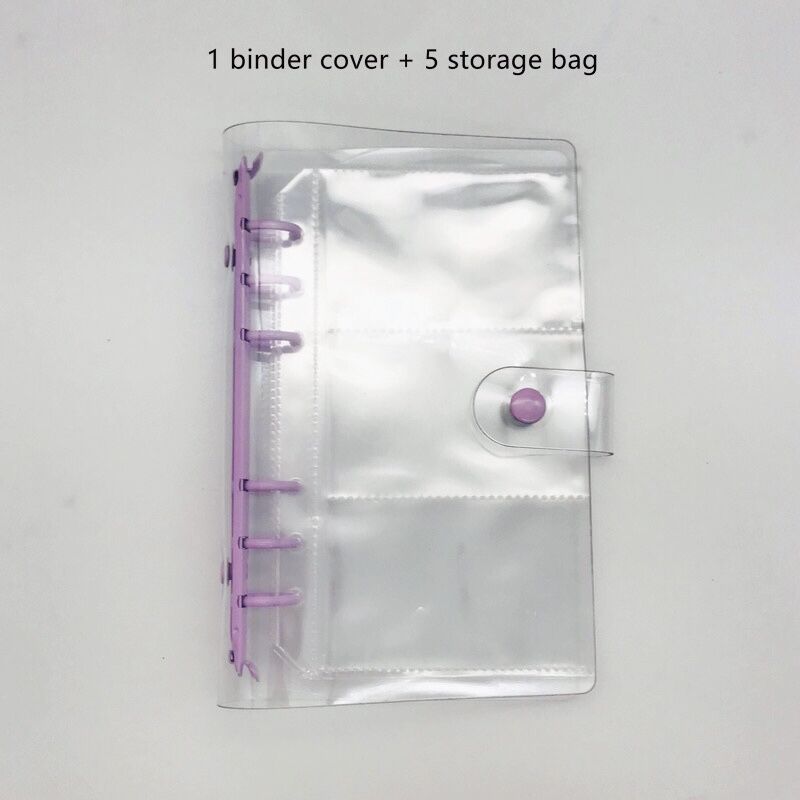 A6/A5 Pink Blue Purple Binder Notebook Cover &amp; Photo Organizer Diary Agenda Planner Bullet Cover School Stationery: purple / A6