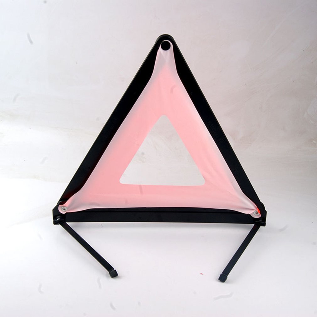 Automobile Triangle Warning Sign Tripod Vehicle Reflective Parking Sign With High Density Hexaprism Structure