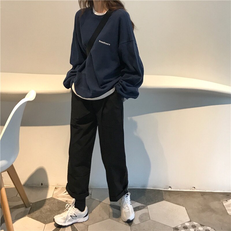 No Hat Hoodies mujeres Simple All-match coreano-estilo suelto sudaderas de esparcimiento estudiante fino cómodo de Patchwork Ulzzang