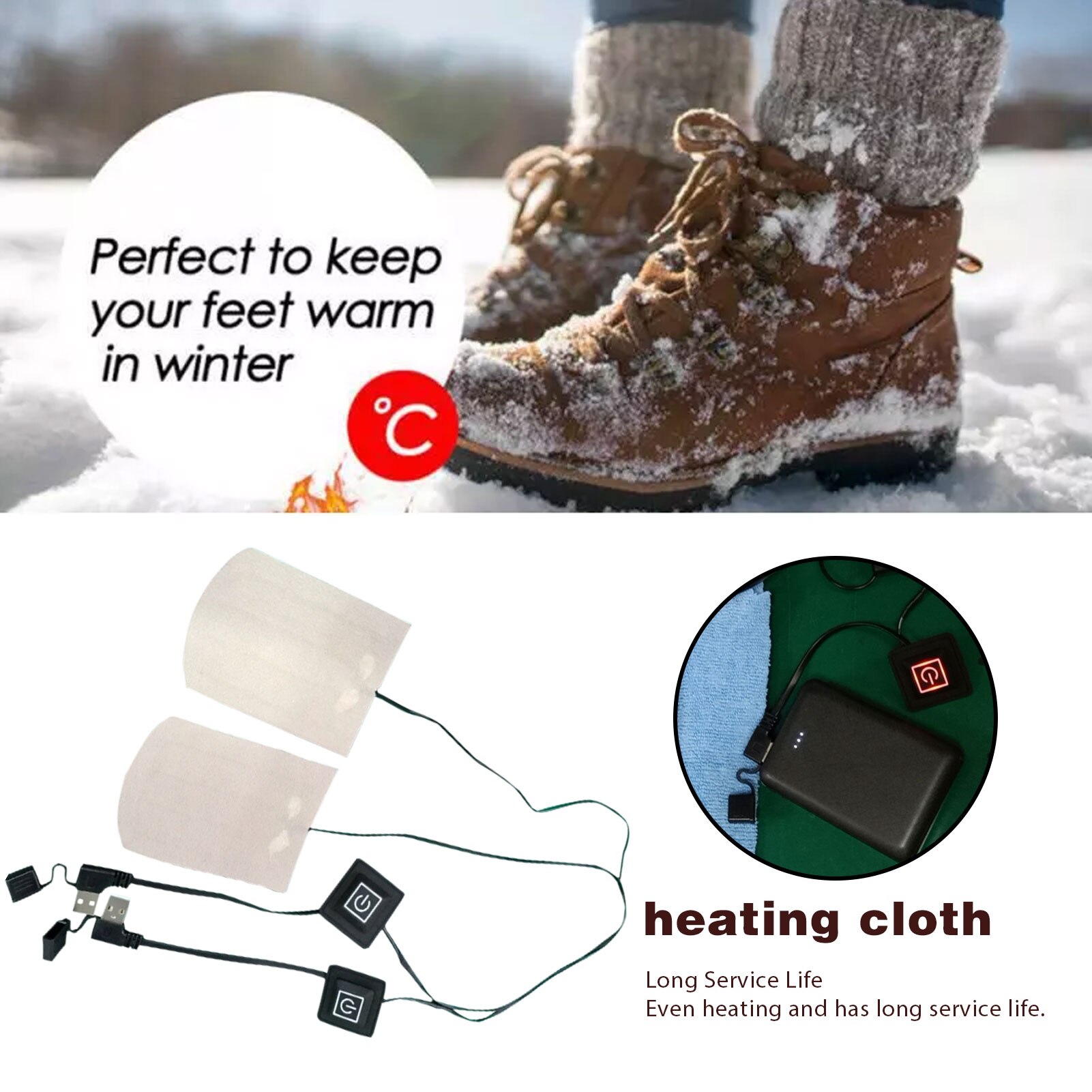 2 Stuks Sokken Verwarming Film Winter Warme Sokken Verwarming Doek Voor Outdoor Sport Vissen Skiën Voeten Warm Verwarming Film
