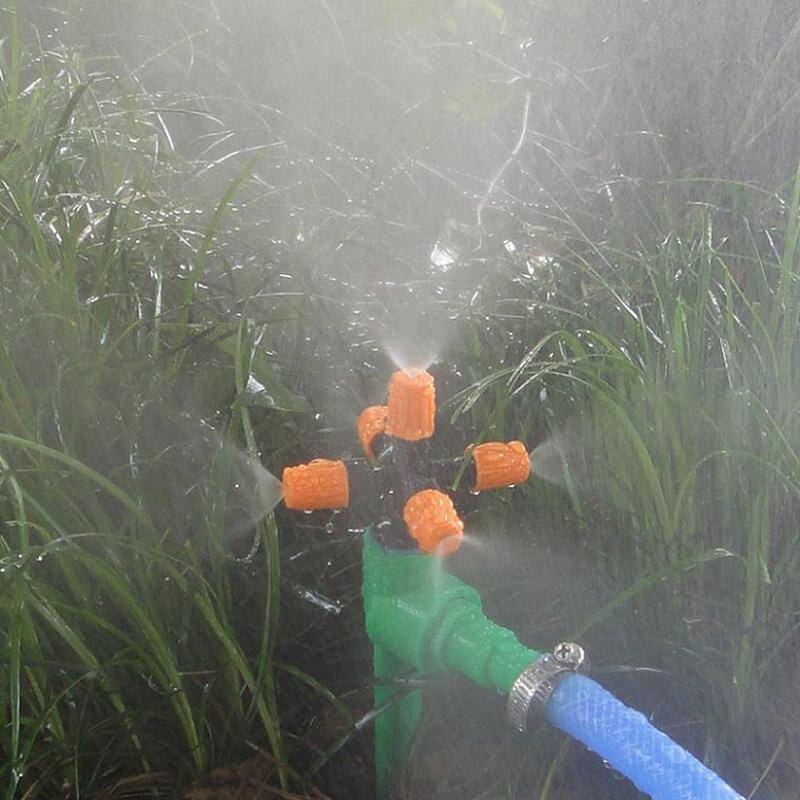 Tuin Sprinklers Automatisch Sproeisysteem Gras Gazon 360 Graden Cirkel Roterende Water Sprinkler 5 Nozzles Tuin Pijp Slang