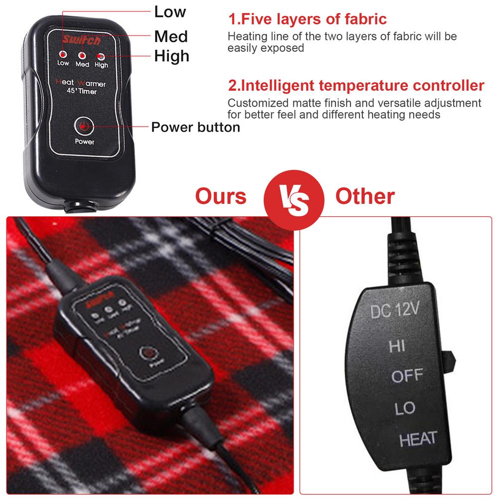 110*145cm cobertor elétrico do carro 12v isqueiro aquecimento rápido flanela cobertor xale inverno quente para benz w211 suv rv caminhão