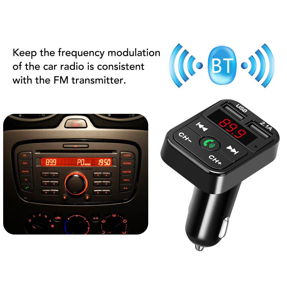 Doble USB manos libres inalámbrico Bluetooth transmisor FM para coche Radio automática reproductor MP3 USB 2.1A cargador de coche cargador de teléfono