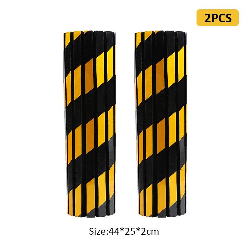 2pcs High Visibility Reflective Sticker Garage Wall Protector Foam Wall Corner Guard Car Door Protector Safety Parking: 2pcs Yellow Curved