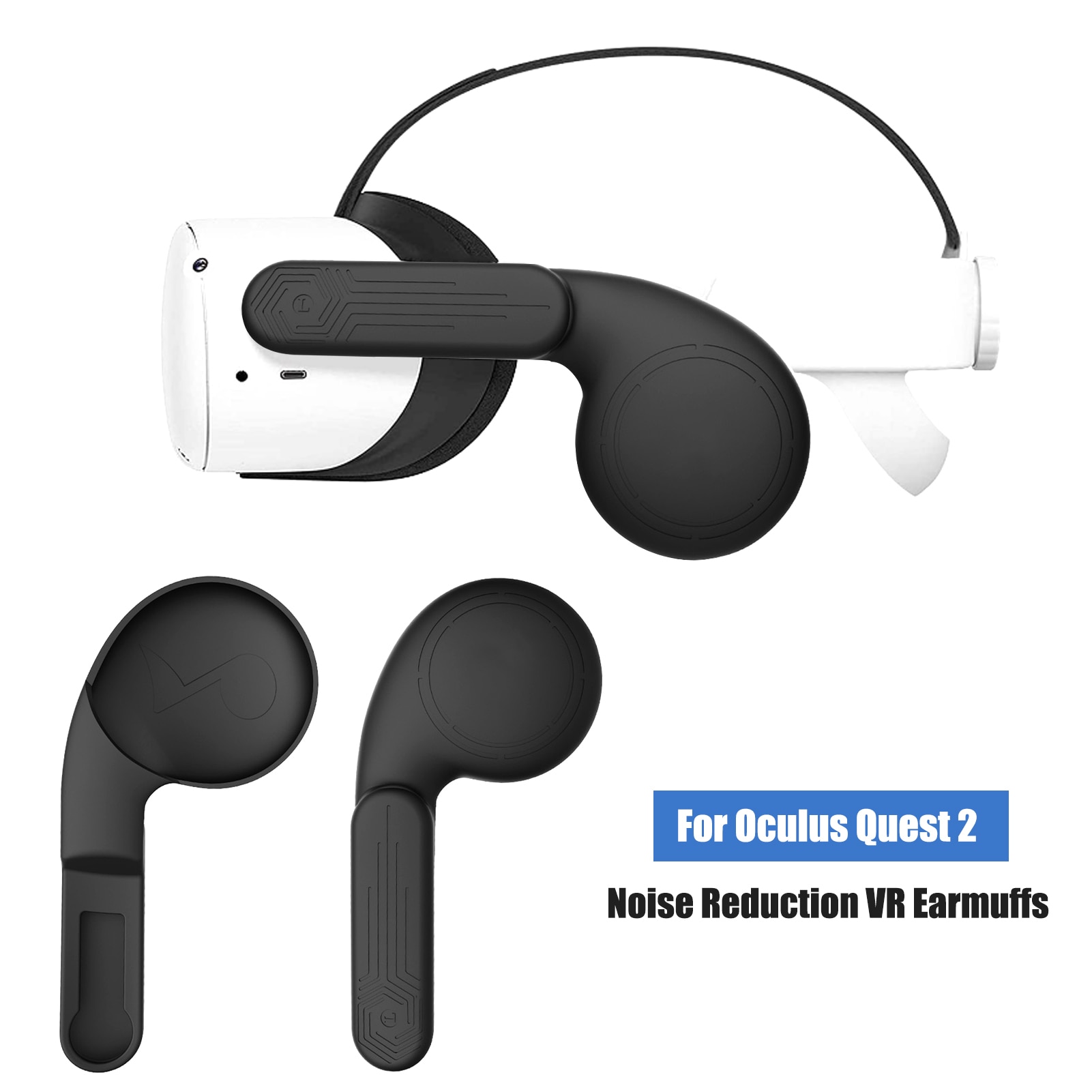 For Oculus Quest 2 VR Headsets Noise Reduction Earmuffs, Enhanced Headset Sound Muffs For Oculus Quest 2 Strap Accessories