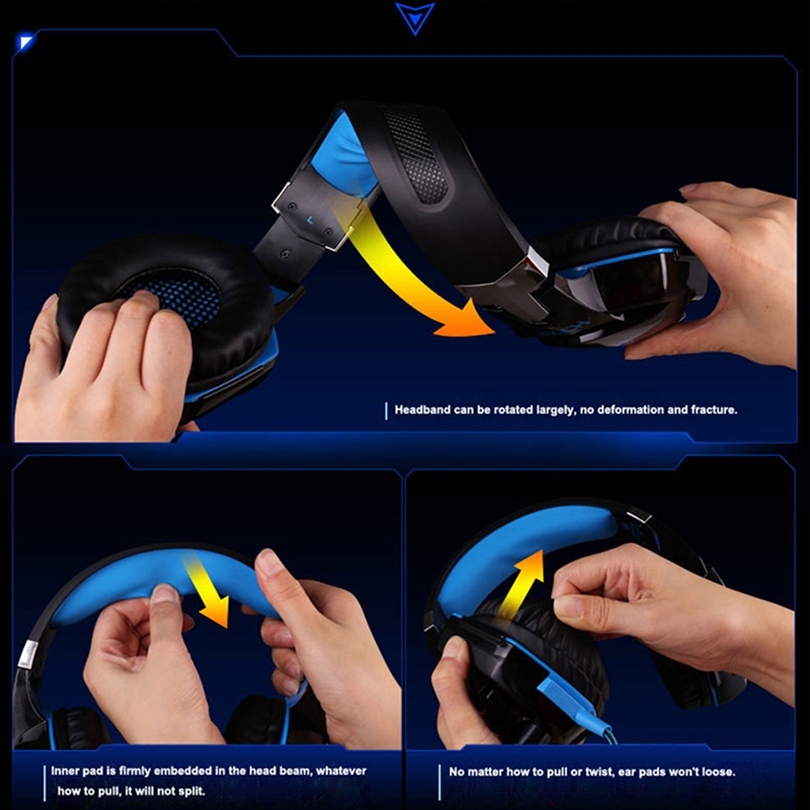 KOTION JEDER G2000 G9000 Gamer Spielen Beste Tiefe Bass Kopfhörer Stereo Headset PC Für Computer Spiel Kopfhörer Mit Mic LED lichter
