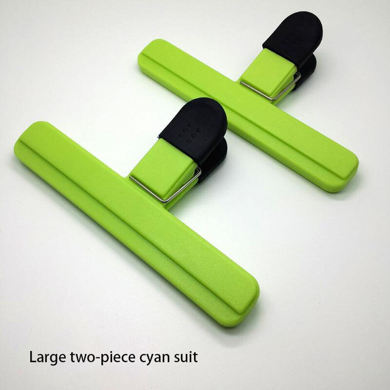 Universal Plastic Food Sealing Bag Clip Fresh Moisture-proof Snack Sealing Clip Postcard File Binder Clip Kitchen Tools: BigCyan2PC