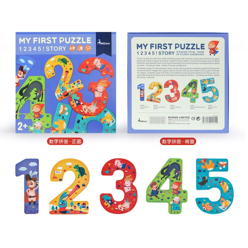 MiDeer Baby Puzzle Spiele Bildung Kleinkind 2 Jahre + 15Stck Anzahl Kreative Intelligenz Märchen Nizza Verpackung Für freundlicher