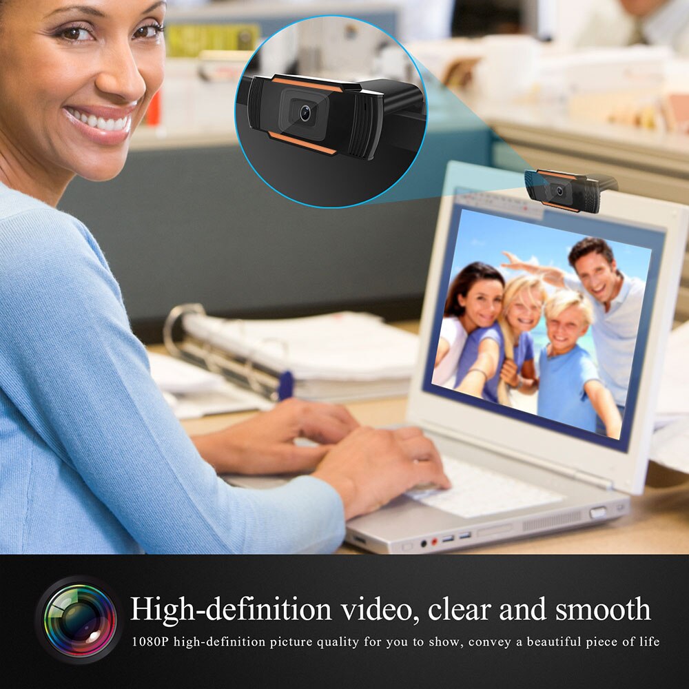 HD 1080P 720P Webcam Mini Computer PC WebCam with Microphone Rotatable Cameras for Live Broadcast Video Calling Conference Work