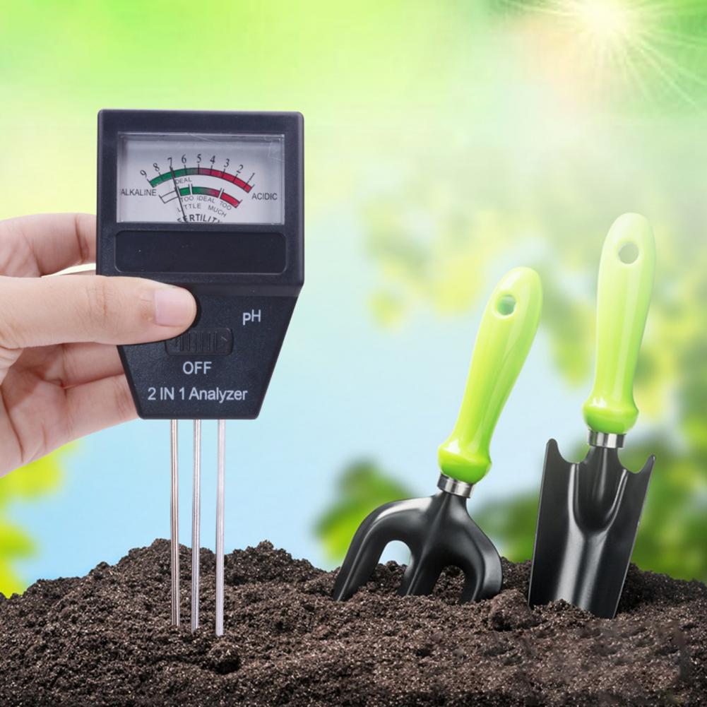 Soil PH Meter Three Probes Accurate Plastic Easy to Use Fertile Tester for Garden