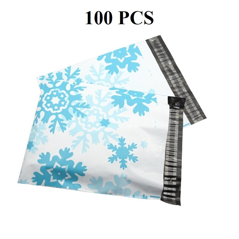 Bags 26 Cm × 33 Cm Enveloppen 10.24 Inch × 12.99 Inch Tassen Self Sealing Mailing Enveloppen kleurrijke Poly Mailer: Snowflake 100 PCS
