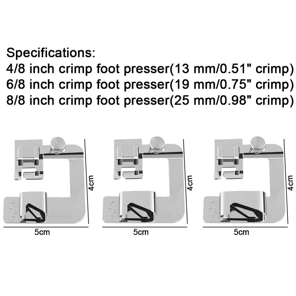 3 maten Multi-functionele Binnenlandse Naaimachine Voet Presser Rolzoom Voeten Zelfkant Krimpen Presser Huishoudelijke Naaimachine