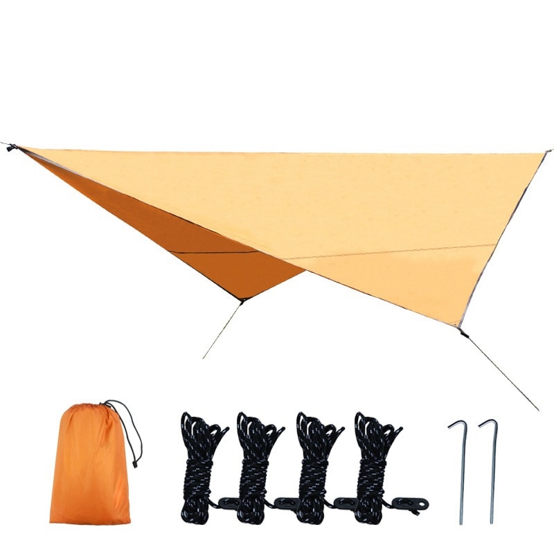 320 x 250cm vandtæt presenningsteltskygge udendørs camping hængekøje uv havemarkise solsejl ultralet orange: Default Title