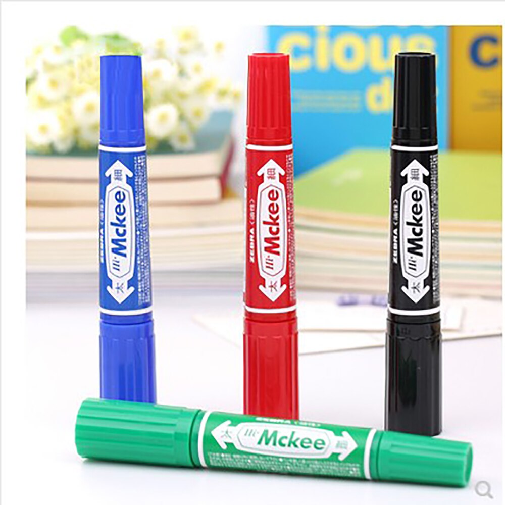 6 Pcs/Lot Zebra MO-150-MC Hi-Mckee Oil-Based Marker 1.5-2.0MM &amp; 6.0MM Dual Tip Marker Pens Office School Supplies