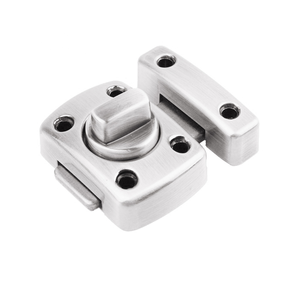 1 Pcs Zinc Alloy Thick Anti-theft Security Door Rotate Latch Slide Lock for Gate Cabinet Window SNO88: Silver 42mmx30mm