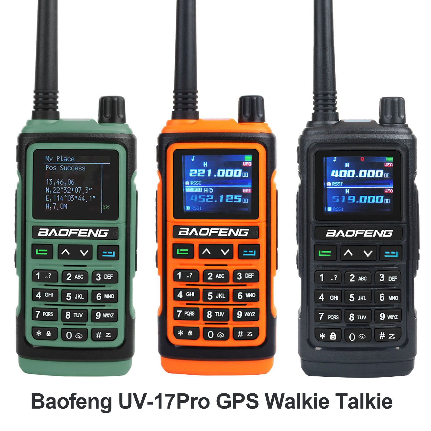 Baofeng UV-17Pro GPS Walkie Talkie 108-136MHz Air Band VHF UHF 200-260MHz 350-355MHz Radio FM Sei Bande Freq Copia Impermeabile