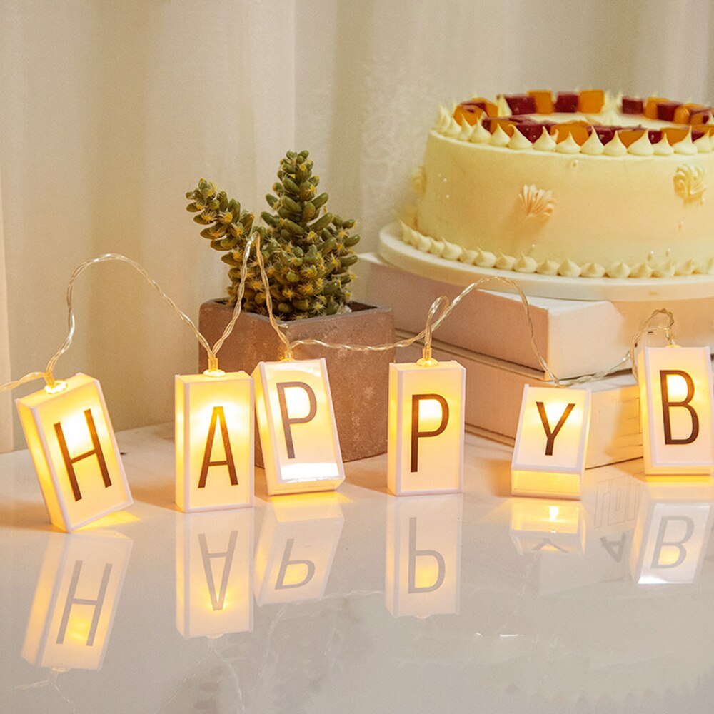 AIFENG 1.5m 3m DIY Letter Light String Happy Birthday Room Lights Decor Battery Power LED Light Room Bedroom String Lights