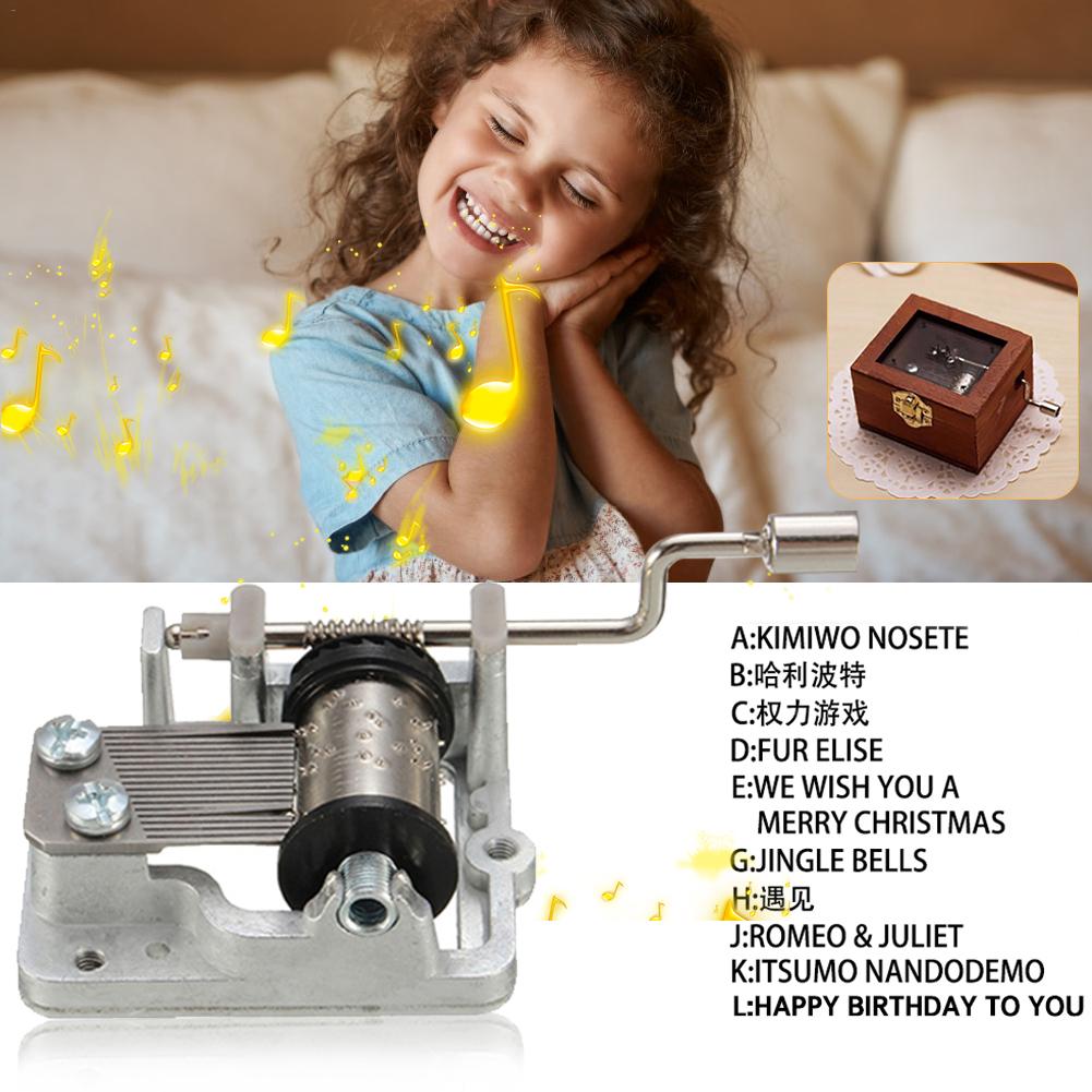 10 Tones Mini Hand Cranking Music DIY Music Box Movement Play Set Hand Crank Music Box For Girls Xmas with Screws