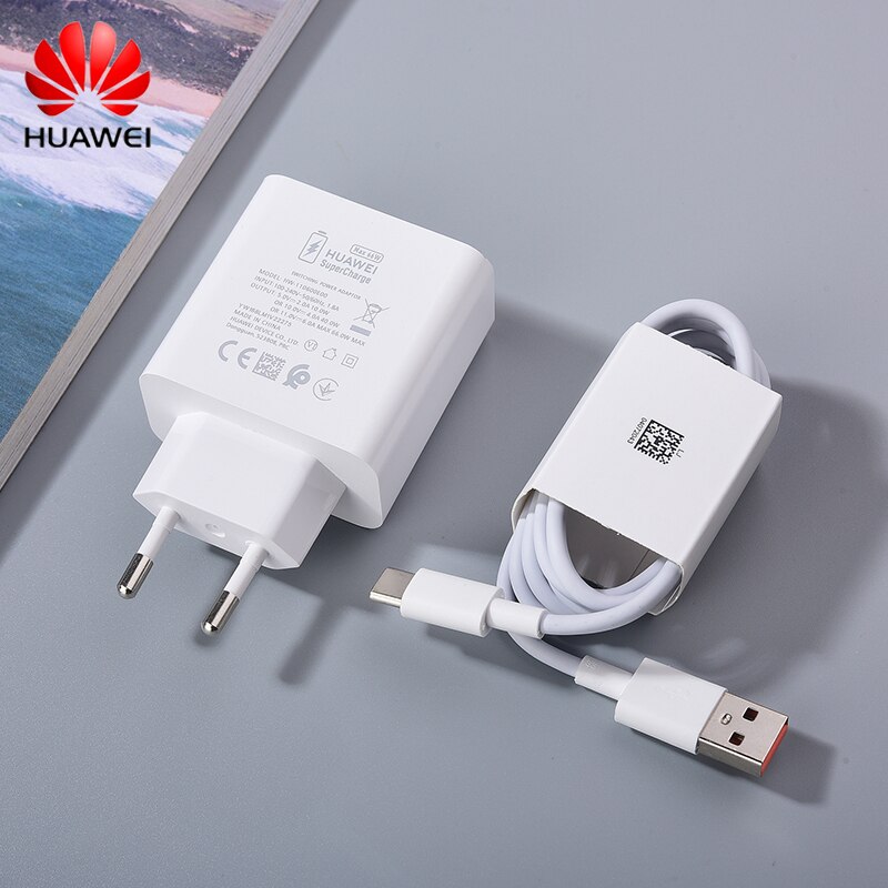 Original Huawei P50Pro 66W Super Fast Charger 6A Quick USB Type C Cable For Mate 40 30 Pro Nova 9 MatePad Pro Honor P50 P60 Pro: EU add cable