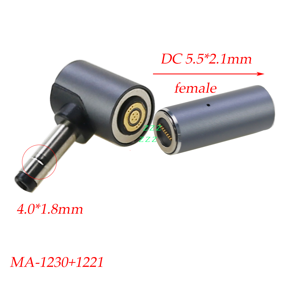 1set 8P Magnetic Fast Charging adapter 100W DC 5.5x2.1mm Female to 8Pin Round Connector to DC Plug Laptop Power Supply Charger: Brown