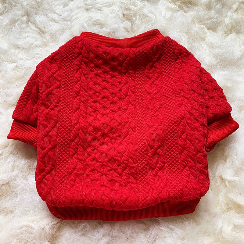 Pet Dog Clothes Winter Pug Clothes French Bulldog Clothing Poodle Pomeranian Schnauzer Dog Sweater Apparel Corgi Coat Outfit: Red / XS
