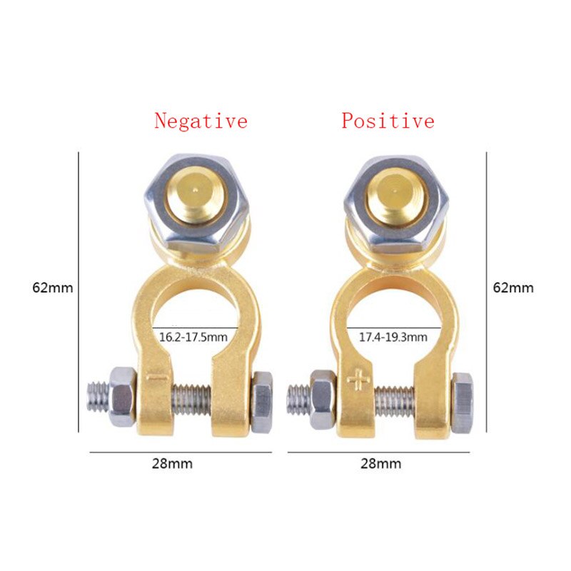 Universele Messing Batterij Terminal Post Positieve Negatieve Voor Auto Voertuig Marine Boot