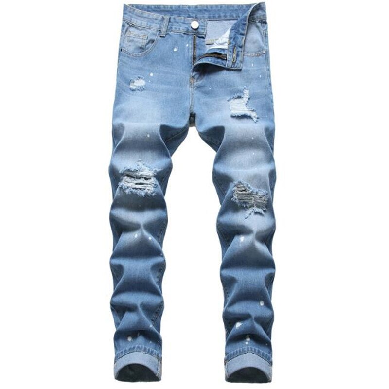 Trousers loose straight-leg pants denim jeans plus size men jeans trend oversized big jeans