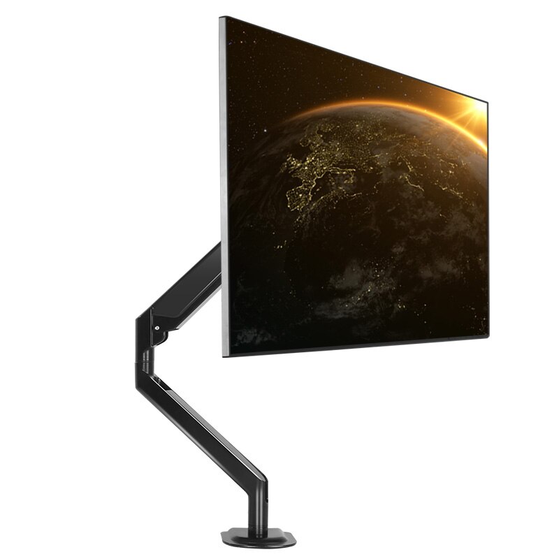 17-32&quot; Aluminum Height Adjustable Soporte Monitor Holder Desk Stand Single Arm Gas Spring Suporte Monitor Mount Bracket PC M3: black