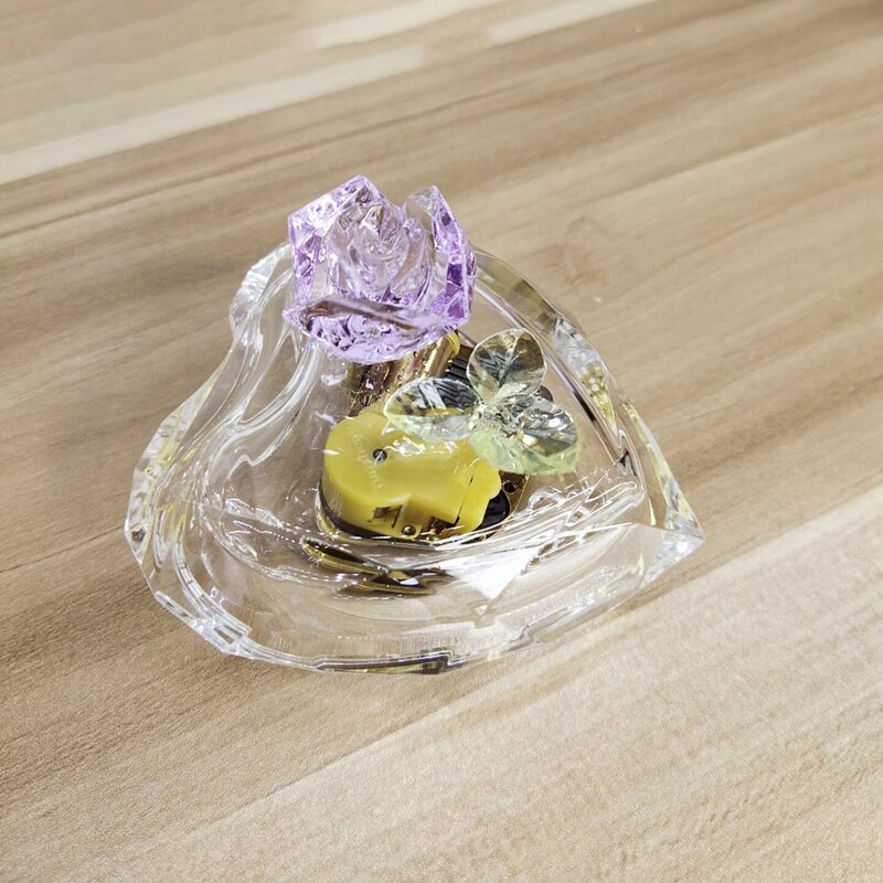 Mechanical Wind-up Music Box with LED Lights Transparent Acrylic Melody Castle in the Sky Carrying You