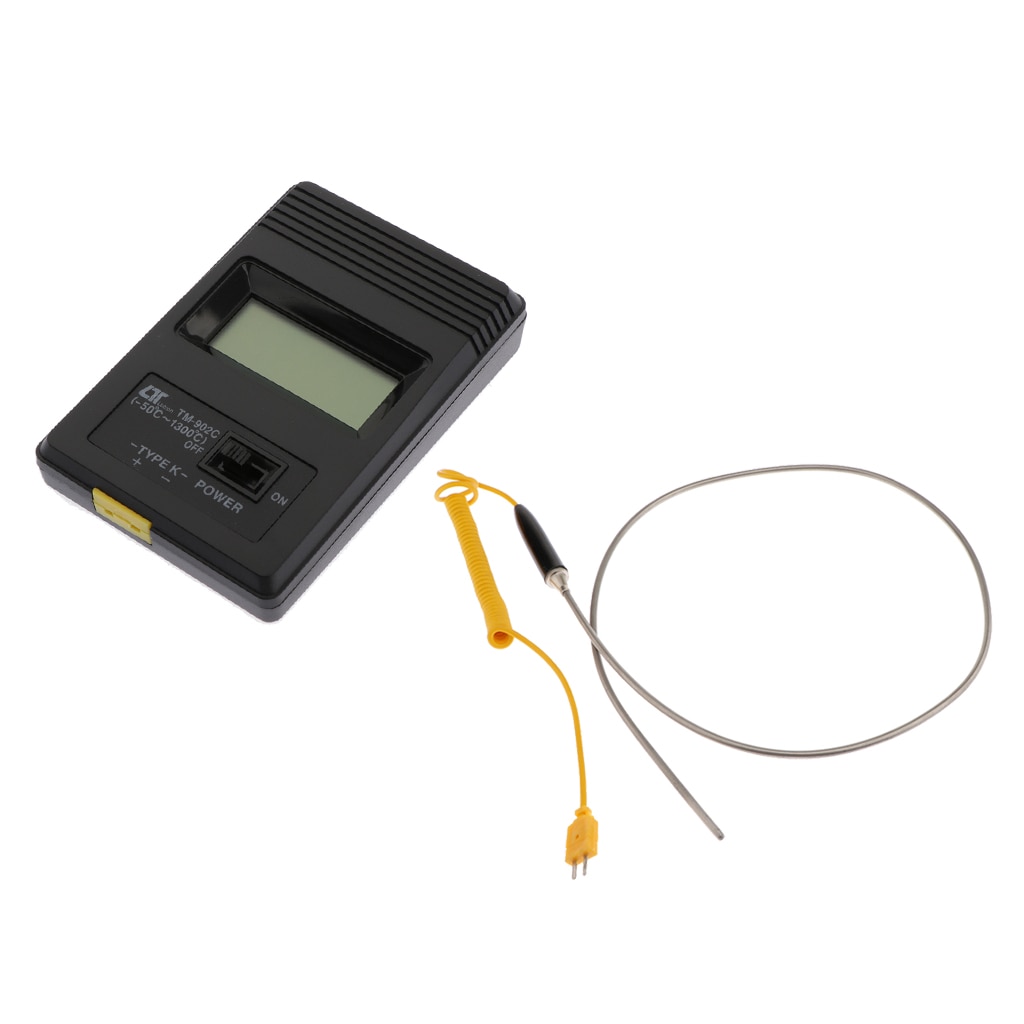 Tm-902c Digital Thermometer Pocket + K-Type Thermocouple Temperature Probe, Stainless Steel Probe In Temperature Range 0-1300